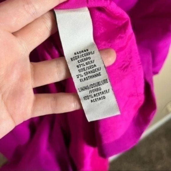 Anthropologie Jill Stuart Dress Size 12 Silk Blend Bow Sleeeveless Pink - Picture 5 of 8